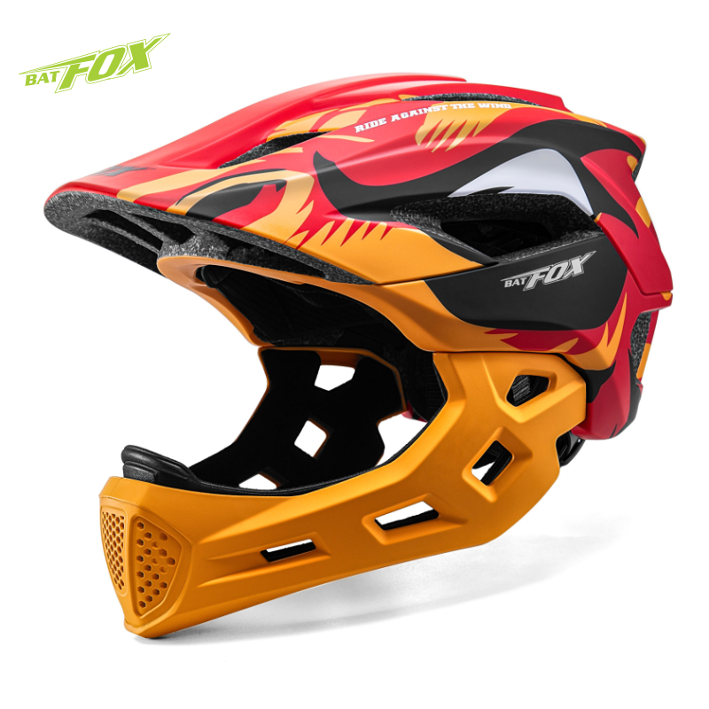 Running Gear For Kids - BATFOX dziecięcy kask rowerowy pełnotwarzowy odpinany