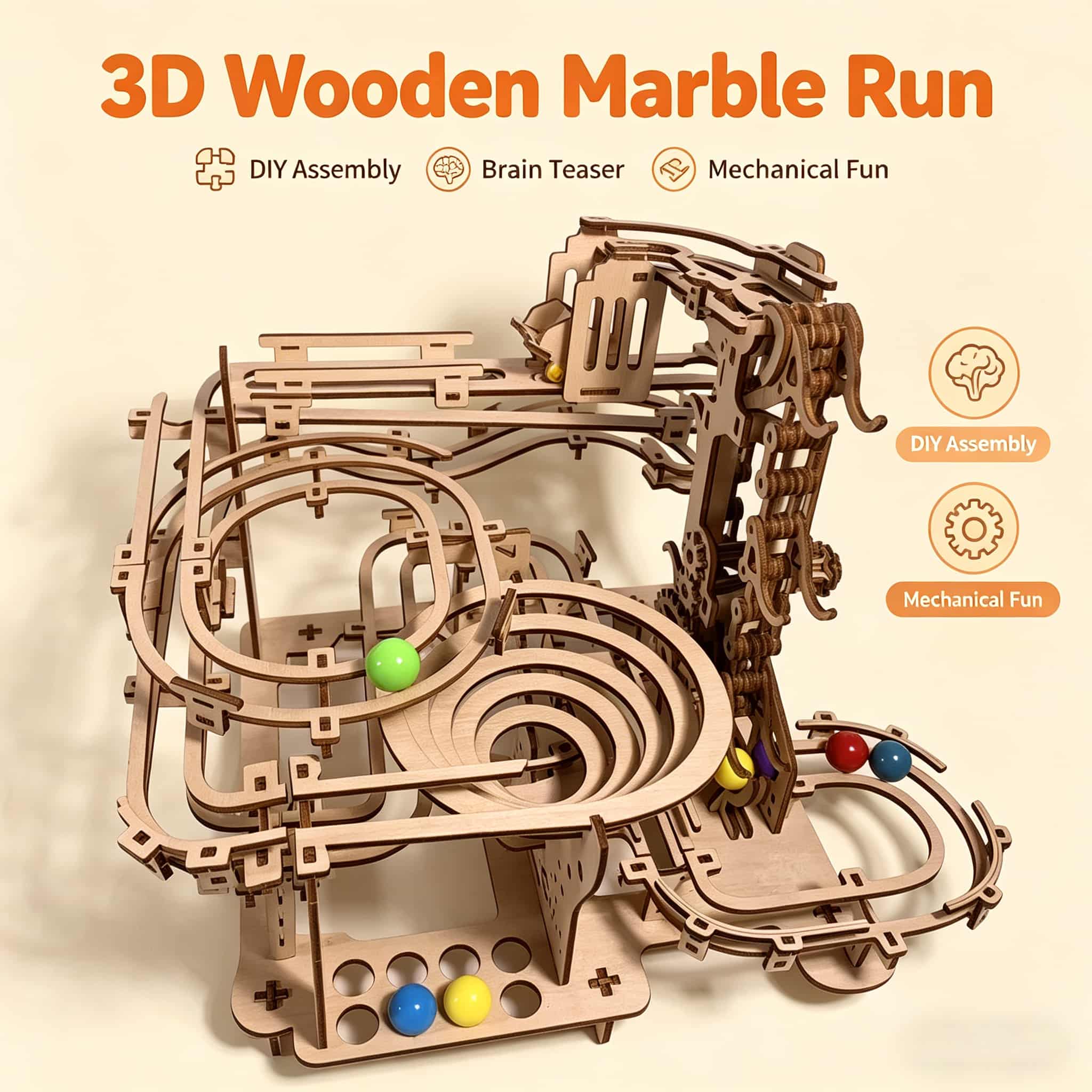 Running Gear Gifts - Mechaniczna torba kulkowa 3D, drewniany model