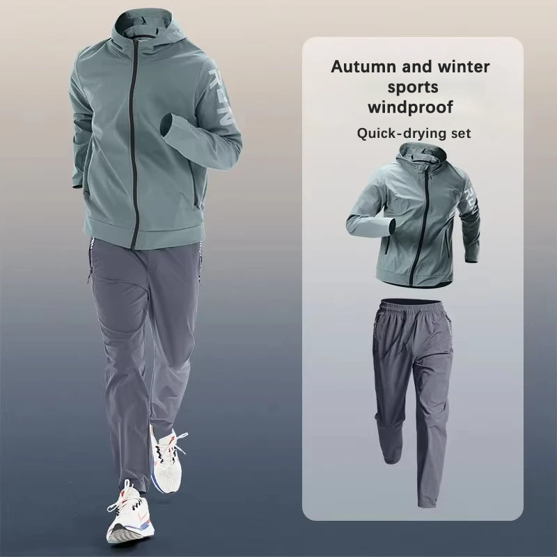 Męski modny zestaw sportowy do – Winter Running Gear Jacket recenzja i cena